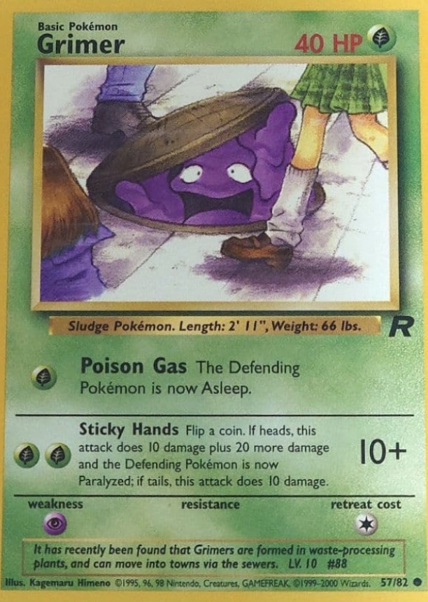 English Grimer vintage Pokémon card